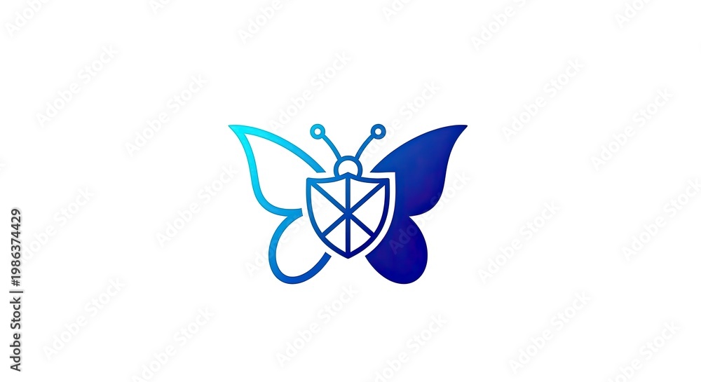Fototapeta premium Abstract butterfly shield logo design on a white background vector graphic