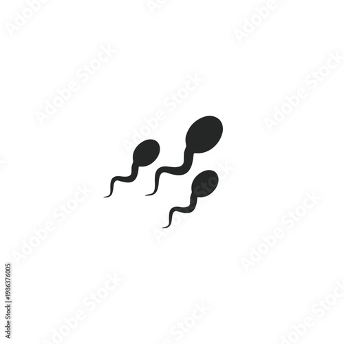 Human sperm icon flat vector logo design