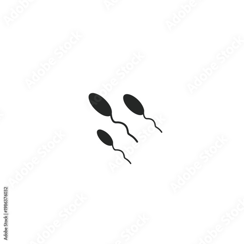 Human sperm icon flat vector logo design