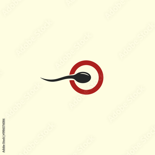 Human sperm icon flat vector logo design