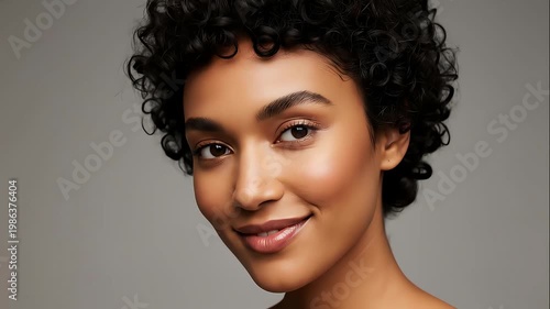 Young woman's radiant natural beauty