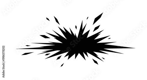 Black explosion graphic design element.
