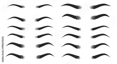 Collection of various eyebrow shapes and styles.