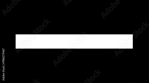 Abstract white horizontal bar or line on a solid black background, minimalist graphic design element for modern concepts and UI