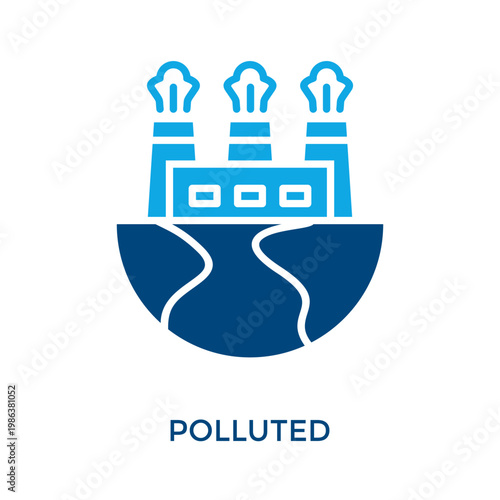 Polluted Icon Dual Tone Style. Vector Illustration For Graphic Design