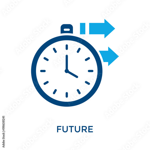 Future Icon Dual Tone Style. Vector Illustration For Graphic Design