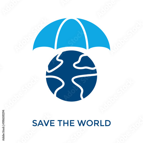 Save The World Icon Dual Tone Style. Vector Illustration For Graphic Design