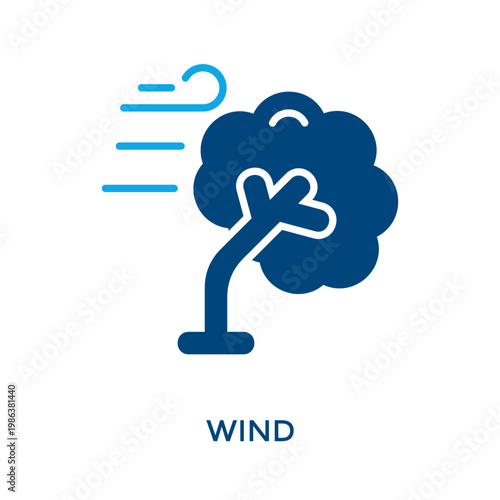 Wind Icon Dual Tone Style. Vector Illustration For Graphic Design