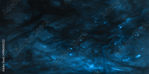 Abstract blue ocean wave texture with dark underwater rays and liquid aqua reflections in a deep sea motion background