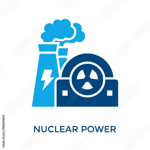 Nuclear Power Icon Dual Tone Style. Vector Illustration For Graphic Design