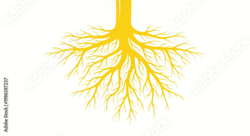 Golden Tree Roots Symbol - Growth, Stability, Connection, Foundation