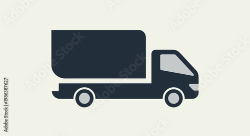 Minimalist Delivery Truck Icon Vector Illustration