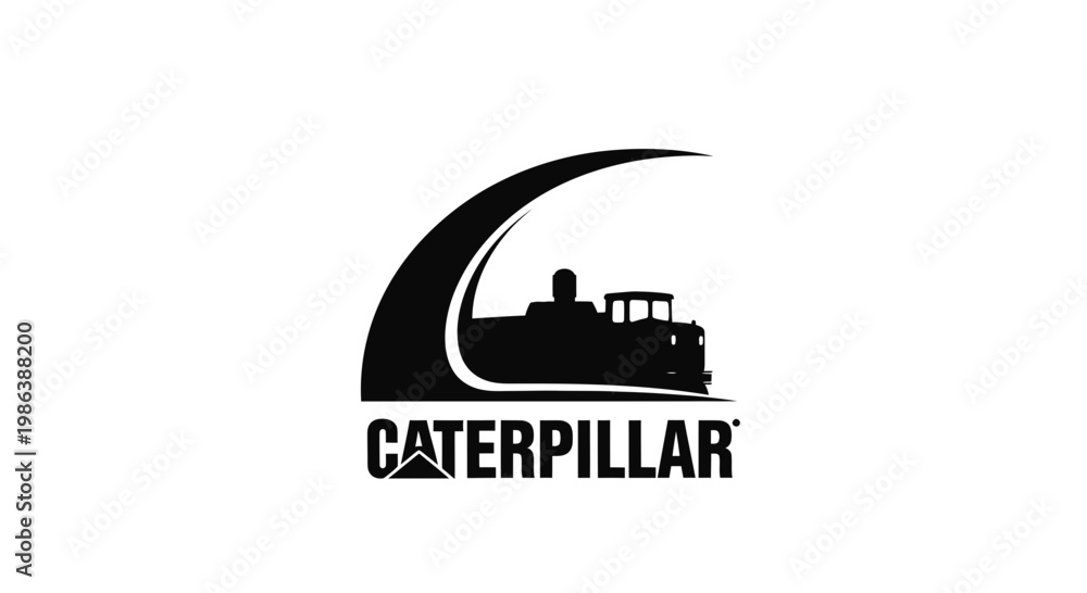 Fototapeta premium Caterpillar Logo Black and White Graphic Design
