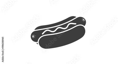 Hot Dog Illustration with White Background.