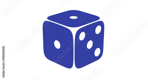 Blue Dice with White Dots Visible.