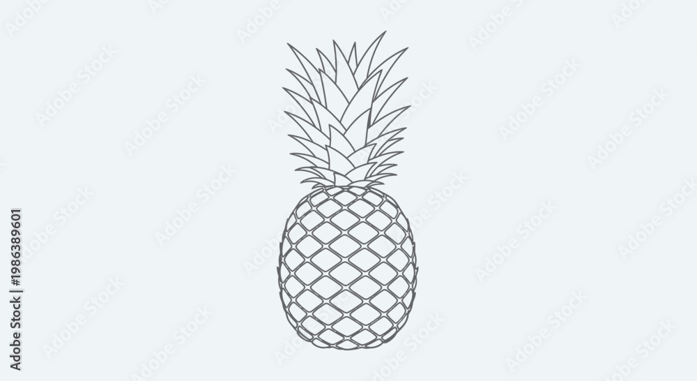 Fototapeta premium Minimalist Line Art Pineapple Illustration