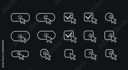 Mouse Click Icons Set for Digital Interface Interaction