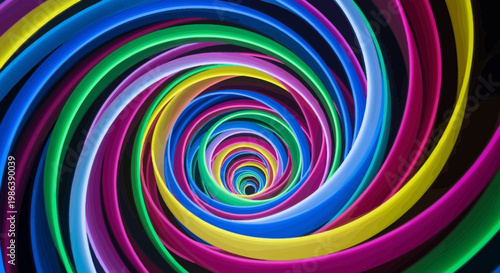 Abstract Colorful Spiral Tunnel Background