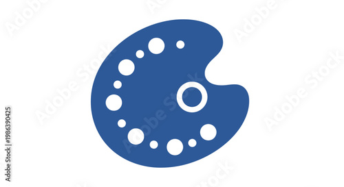 Blue Artist Palette with Paint Stains.