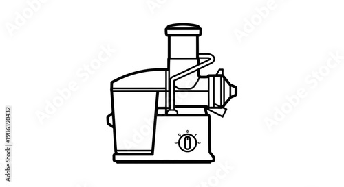 Manual Juice Extractor Kitchen Appliance Illustration.