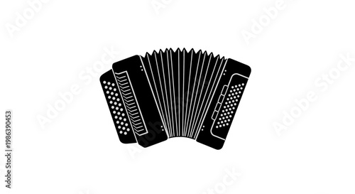 Black Accordion Musical Instrument.
