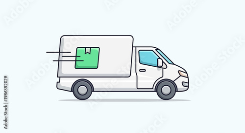 Fast Delivery Truck Icon with Package Symbol