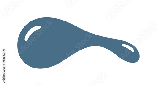 Blue Liquid Drop with Smooth Surface.