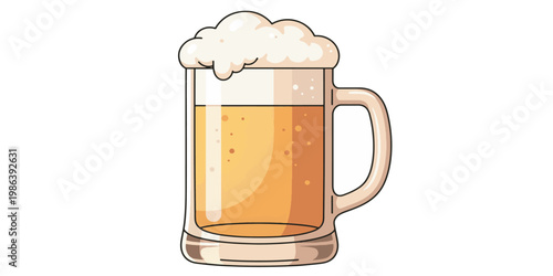 A glass of beer with foam.