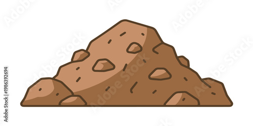 Brown pile of dirt mound earth.