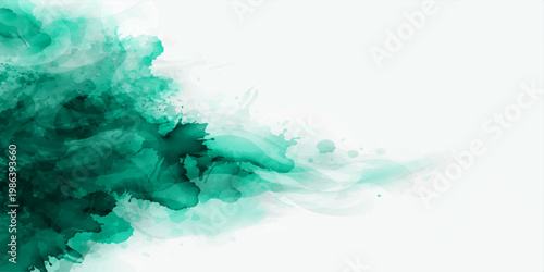 An abstract blue watercolor texture evokes a dreamy nature design with clouds of smoke and light steam blending into a soft painted paper cloudscape