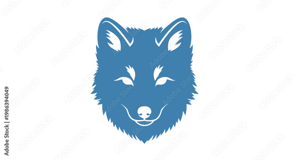 Fototapeta premium Blue Wolf Logo Design Illustration.