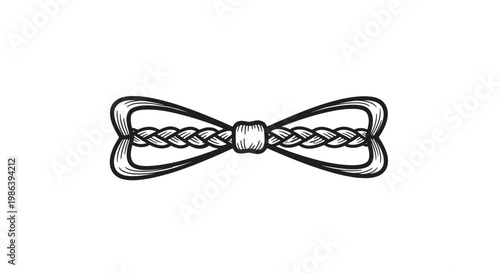 Black and White Bow Tie Illustration.