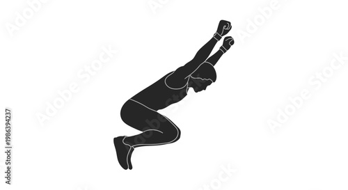 Woman Exercising with Jump Rope Silhouette.