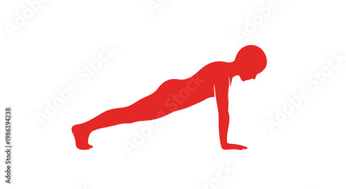 Woman Doing Plank Exercise Silhouette.