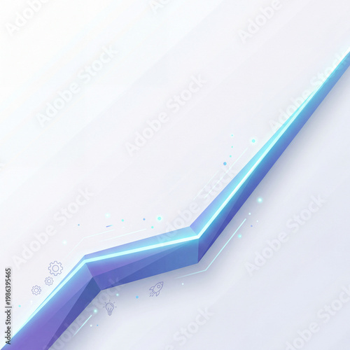 Sales Growth Diagonal Rise Clean Business Presentation Concept
