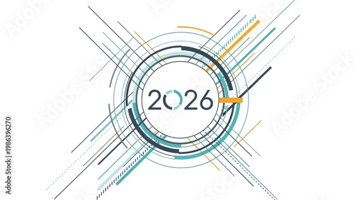 Circular Design Element with Year 2026.
