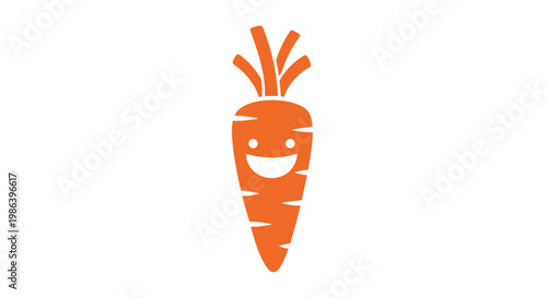 Smiling Carrot Character Illustration Design Element.