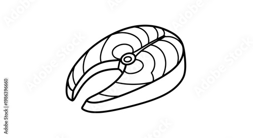 Black and White Nautilus Shell Illustration.