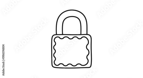 Simple Line Drawing of Open Lock.