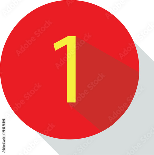 Title bold red circle with number one a simple graphic design description a vibrant