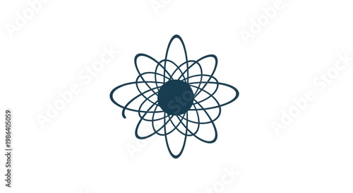 Abstract atom symbol, science, research, knowledge, innovation, technology, atomic energy