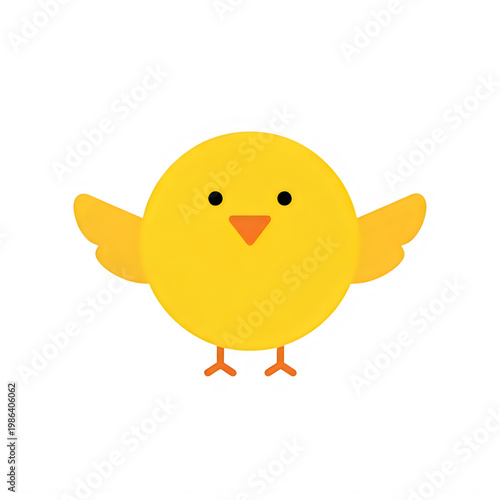 Yellow chick isolated on white