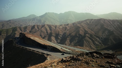 Road Passing On The Road Inside The Atlas Mountain 