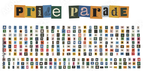 Colorful Ransom Note Alphabet Letters for Pride Parade Event Posters and LGBTQ Community Activism