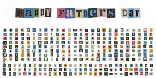 Ransom Note Style Alphabet for Fathers Day Card Design and Anonymous Message