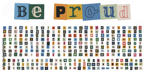 Ransom Note Style Alphabet and Numbers for Anonymous Message Design