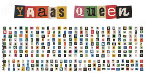 Ransom Note Style Alphabet for Anonymous Message and True Crime Podcast Art