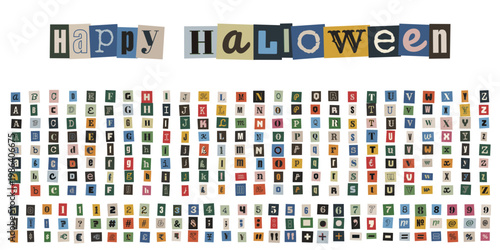 Ransom Note Style Alphabet for Anonymous Halloween Party Invitations