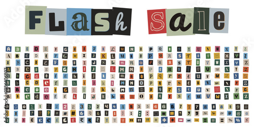 Ransom Note Style Alphabet for Anonymous Message and Kidnapping Mystery Theme