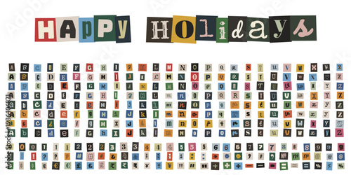 Ransom Note Style Alphabet for Anonymous Message and Kidnapping Note Design